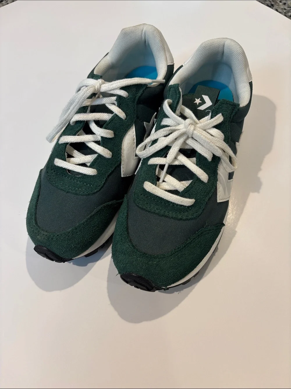 Kids Converse Green and White Low-Top Retro Sneakers